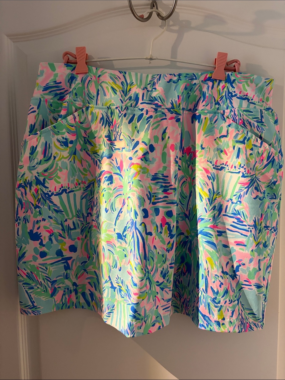 Lilly Pulitzer Tropical Brushstroke Skort in Pastel Blue, Pink & Green